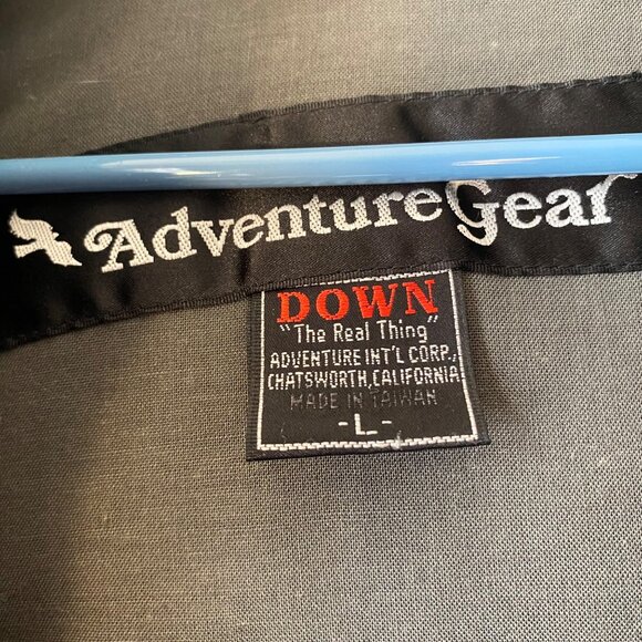 Adventure Gear Mens Size L Down Puffer Jacket Parka Hood Green Pockets Aviator - Picture 6 of 14